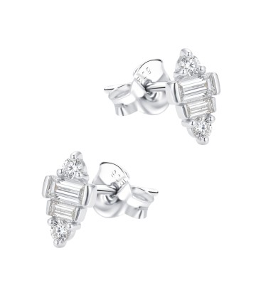 Shining Crystal Silver Stud Earring STS-7085